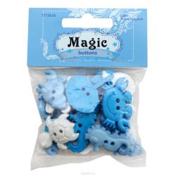 Пуговицы декоративные Magic Buttons "Море. Бело-голубой", 30 г