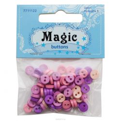 Пуговицы декоративные Magic Buttons "Круг", цвет: сиреневый, розовый, 5 г. 7711122