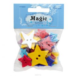 Пуговицы декоративные Magic Buttons "Звезды. Яркие цвета", 30 г