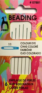 Иглы ручные Pony "Beading", для бисера, №11, 6 шт