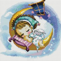 Алмазная мозаика на подрамнике Белоснежка "Нежный сон", 30 х 30 см