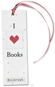 Набор для изготовления закладки с вышитым элементом Luca-S "I Love Books", 5,5 х 15 см