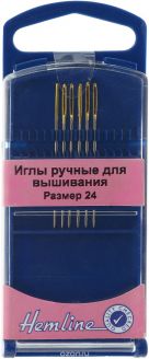 Иглы ручные для вышивания "Hemline", с закругленным кончиком, №24, 6 шт