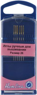 Иглы ручные для вышивания "Hemline", с закругленным кончиком, №26, 6 шт