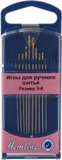 Иглы ручные "Hemline", для модистока, №3-9, 10 шт. 287G.39