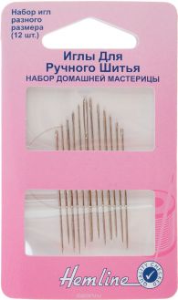 Набор ручных игл "Hemline", для шитья, 12 шт