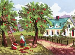 Канва с нанесенным рисунком "Collection D'Art", 30 х 40 см. 6187