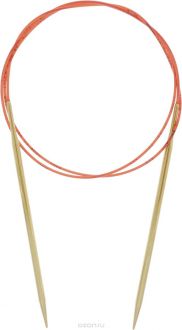 Спицы "Addi", с удлиненным кончиком, круговые, цвет: золотистый, красный, диаметр 4 мм, длина 100 см