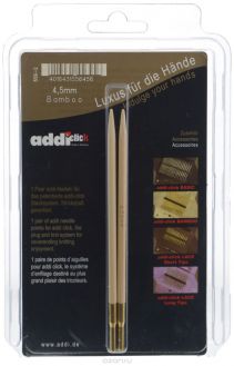 Спицы сменные "Addi Click", бамбуковые, диаметр 4,5 мм, 2 шт
