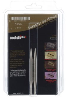 Спицы сменные "Addi Click. Lace", с удлиненным кончиком, диаметр 7 мм, 2 шт