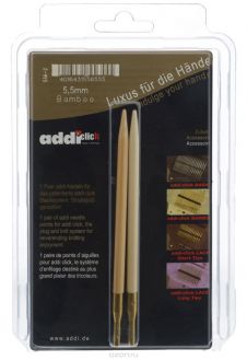 Спицы сменные "Addi Click", бамбуковые, диаметр 5,5 мм, 2 шт