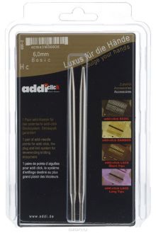Спицы сменные "Addi Click. Basic", из латуни с никелевым покрытием, диаметр 6 мм, 2 шт