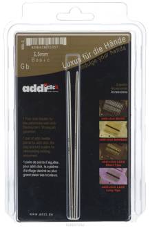 Спицы сменные "Addi Click. Basic", из латуни с никелевым покрытием, диаметр 3,5 мм, 2 шт
