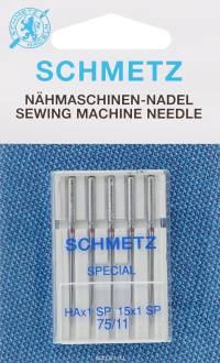 Иглы для бытовых швейных машин "Schmetz", для трикотажа, №75, 5 шт