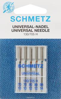 Иглы для бытовых швейных машин "Schmetz", универсальные, №70,80, 90, 5 шт