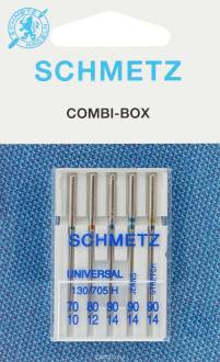 Иглы для бытовых швейных машин "Schmetz", комбинированные, 5 шт