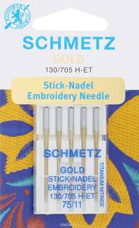 Игла для машинной вышивки Schmetz "Gold", №75, 5 шт