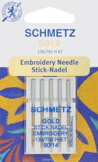 Игла для машинной вышивки Schmetz "Gold", №90, 5 шт