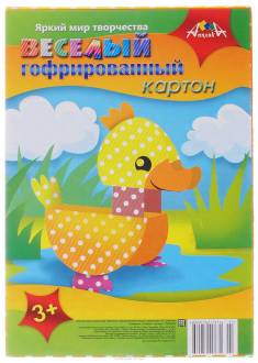 Апплика Цветной картон гофрированный Утенок 5 листов