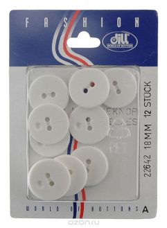 Пуговицы "Dill", диаметр 18 мм, пластик, 12 шт. 022642/18-12
