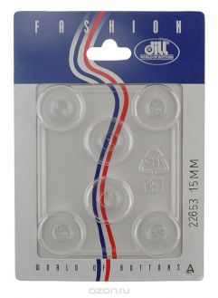 Пуговицы "Dill", диаметр 15 мм, пластик, 6 шт. 022653/15-6