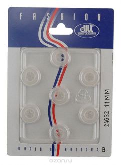 Пуговицы "Dill", цвет: прозрачный, диаметр 11 мм, 7 шт. 024632/11-7