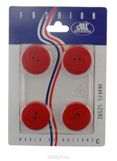 Пуговицы "Dill", диаметр 19 мм, пластик, 4 шт. 026525/19-4