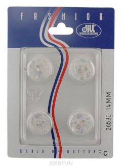 Пуговицы "Dill", диаметр 14 мм, пластик, 4 шт. 026530/14-4