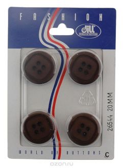 Пуговицы "Dill", диаметр 20 мм, пластик, 4 шт. 026544/20-4