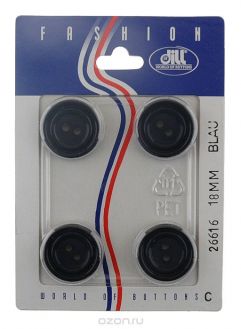 Пуговицы "Dill", диаметр 18 мм, пластик, 4 шт. 026616/18-4