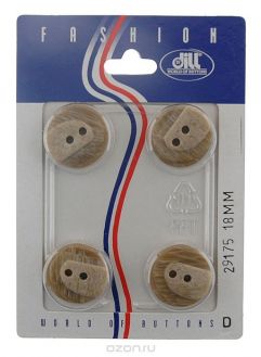 Пуговицы "Dill", диаметр 18 мм, пластик, 4 шт. 029175/18-4