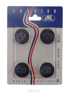 Пуговицы "Dill", диаметр 18 мм, пластик, 4 шт. 029181/18-4