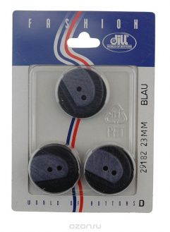 Пуговицы "Dill", диаметр 23 мм, пластик, 3 шт. 029182/23-3