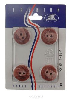 Пуговицы "Dill", диаметр 18 мм, пластик, 4 шт. 029184/18-4