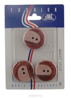 Пуговицы "Dill", диаметр 23 мм, пластик, 3 шт. 029185/23-3