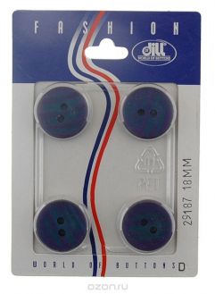 Пуговицы "Dill", диаметр 18 мм, пластик, 4 шт. 029187/18-4
