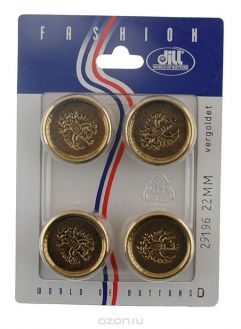 Пуговицы "Dill", диаметр 22 мм, пластик, 4 шт. 029196/22-4