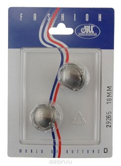 Пуговицы "Dill", диаметр 18 мм, металл, 2 шт. 029265/18-2