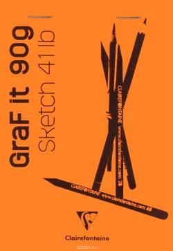 Блокнот Clairefontaine "Graft It", на скобах, цвет: оранжевый, 80 листов