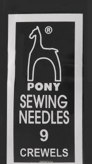 Иглы ручные Pony "Crewels", для вышивания и бисера, с золотым ушком, №9, 25 шт