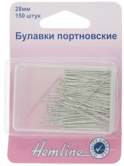 Булавки-гвоздики портновские "Hemline", 28 мм, 150 шт