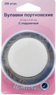 Булавки-гвоздики портновские "Hemline", в контейнере с подушечкой, 350 шт