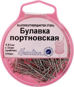 Булавки-гвоздики портновские "Hemline", в контейнере, 310 шт