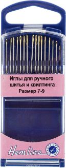 Иглы для ручного шитья и квилтинга "Hemline", №7-9, 16 шт