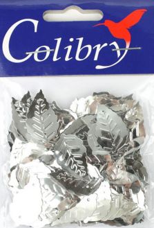 Пайетки фигурные "Colibry", граненые, цвет: серебристый, 14 х 25 мм. SF01-01-L14