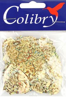 Пайетки фигурные "Colibry", с голограммой, цвет: золотой, 14 х 25 мм, 5 г. SF02-56-L14