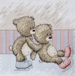 Набор для вышивания крестом Luca-S "Медвежонок Бруно", 17,5 х 15 см