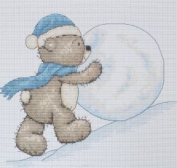 Набор для вышивания крестом Luca-S "Медвежонок Бруно", 17,5 х 15,5 см
