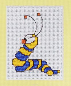 Набор для вышивания крестом Luca-S "Червячок", 6,5 х 8,5 см