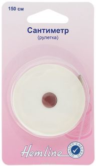 Сантиметр-рулетка "Hemline", с градацией в сантиметрах и дюймах, 150 см